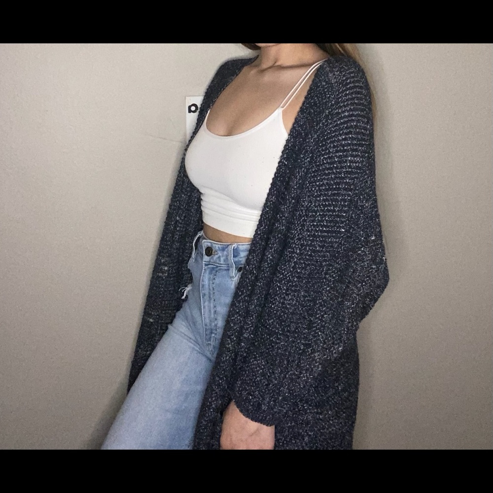 Knitted navy blue cardigan